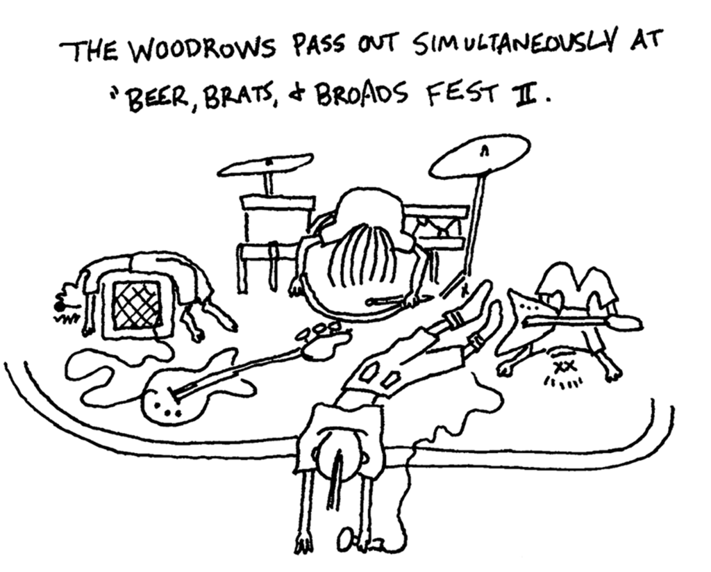 Drawing of the Woodrows passed out