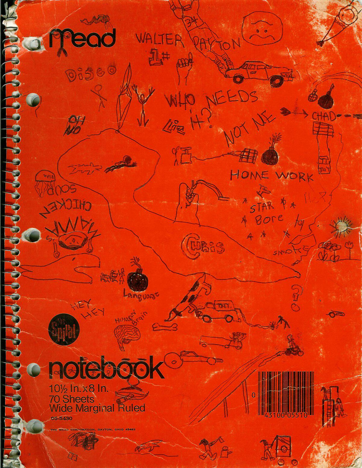 Chris Auman's fifth grade notebook