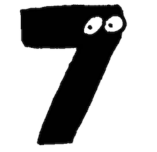 Cartoon of the number 7