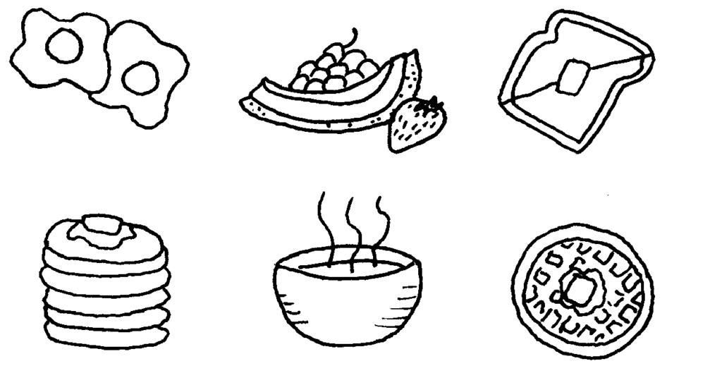 Drawing of breakfast items from Book of Jobs