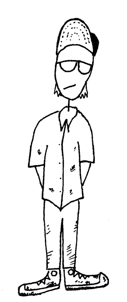 A cartoon of a dishwasher in uniform