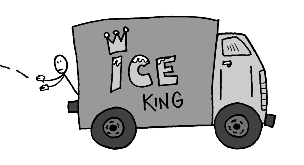 Cartoon of an ice truck from Book of Jobs.