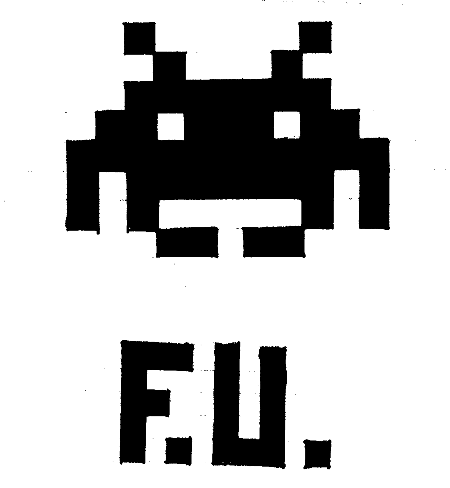 Space invader alien saying FU