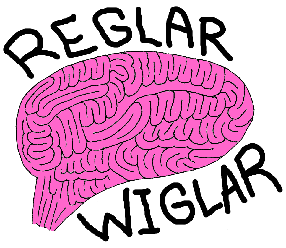 Reglar Wiglar pink brain logo