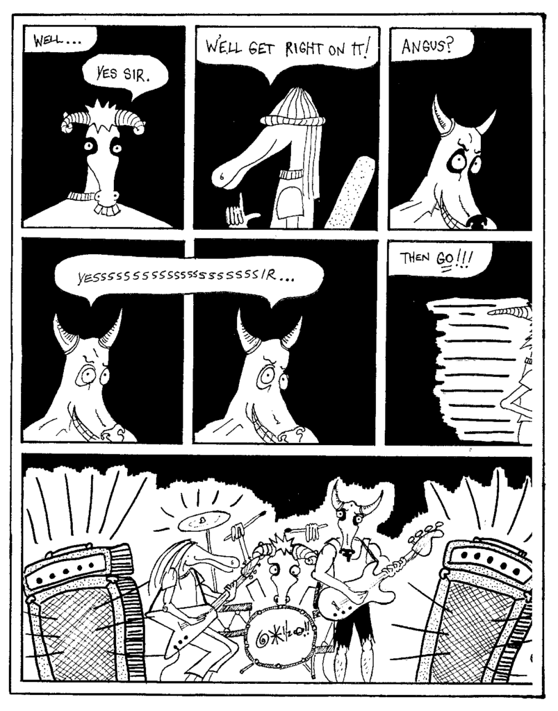 Joey Germ reprimands the band.