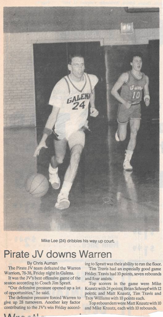 Galena Gazette basketball article