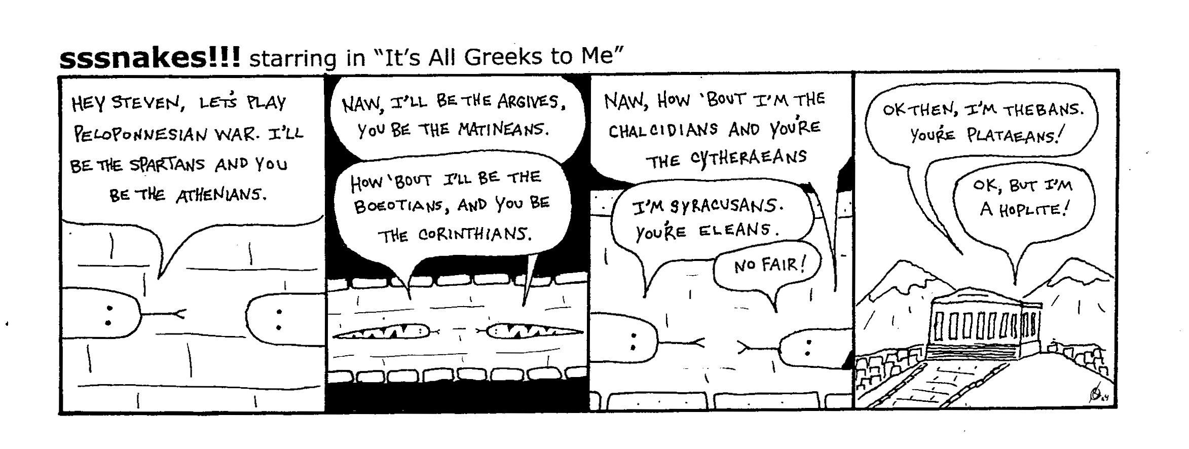 Sssnakes!!! It's All Greeks to Me comic