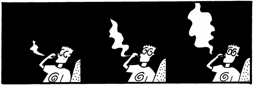 Marvy Woodrow smoking out.