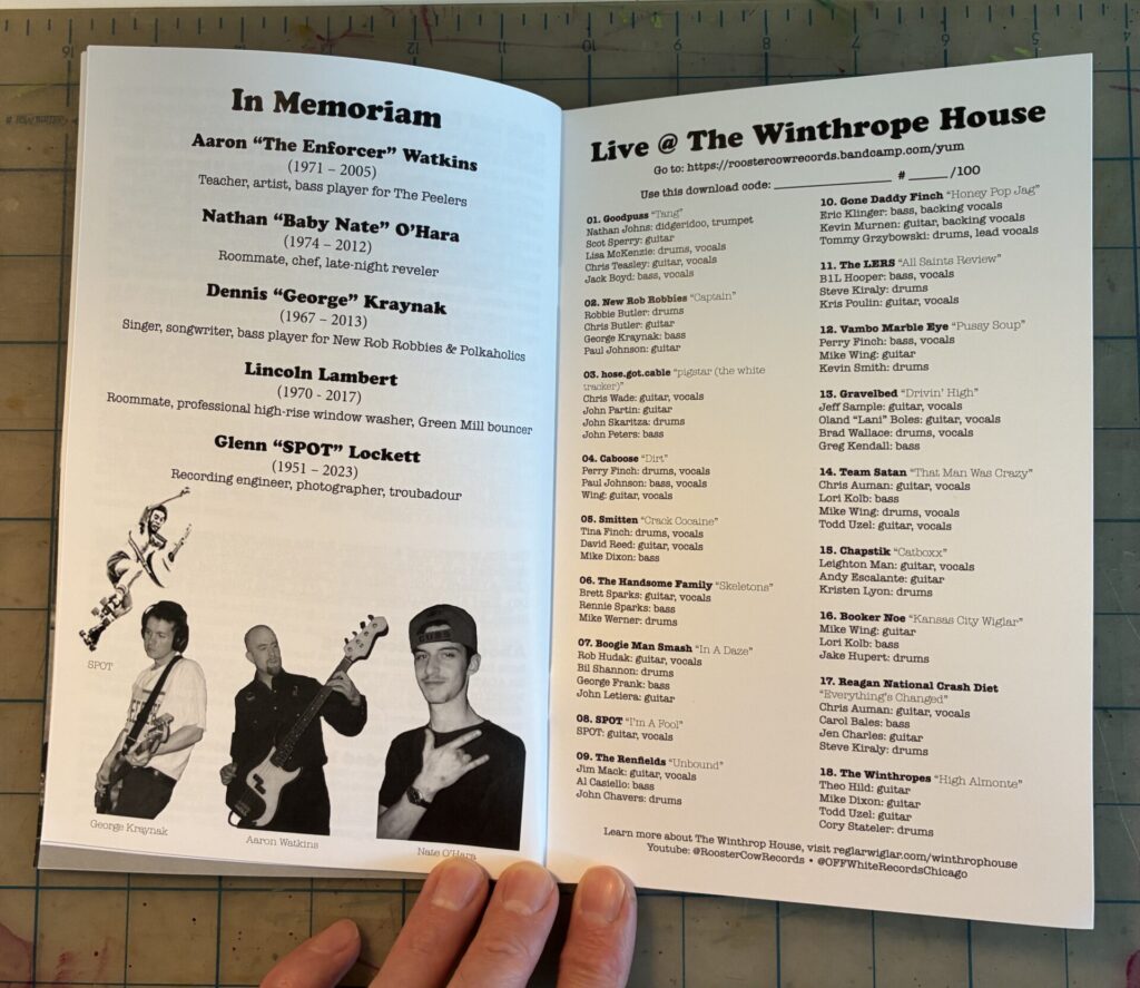 Live at the Winthrop House zine spread